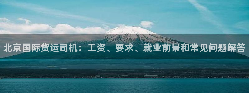尊龙凯时是直营吗：北京国际货运司机：工资、要求、就业前景