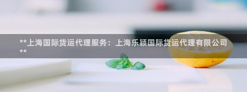 尊龙人生就是傅官网：**上海国际货运代理服务：上海乐颖国